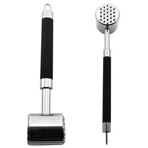 Maillet attendrisseur de viande double face en acier inoxydable de qualité commerciale, marteau à viande robuste, outil de cuisine durable - Product Image 5