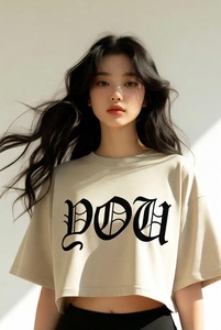 Camiseta Corta de Estilo Urbano para Mujer, Informal, de Tela Suave y Transpirable, para Uso Diario en Verano, Moderna, Inspirada en la Juventud - Product Image 6