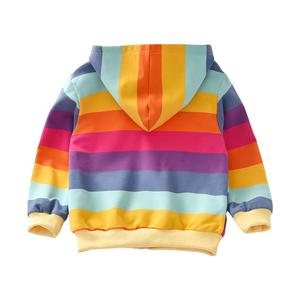 Sweat-shirt à capuche zippé pour enfants, garçons et filles, imprimé arc-en-ciel, en coton, à manches longues, coupe-vent, séchage rapide, décontracté - Product Image 2