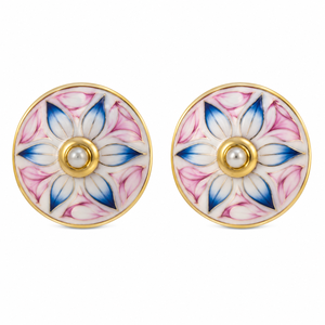 Mancuernillas Hechas a Mano con Flor de Loto Esmaltada para Hombre, con Acento de Perla, Mancuernillas de Latón Chapado en Oro, Regalo para Bodas y Aniversarios, Ropa Formal - Product Image 2