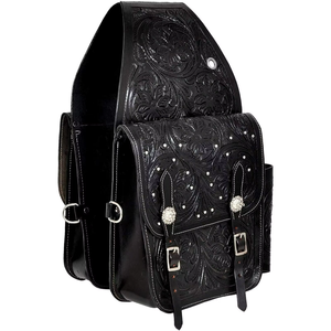 Premium Genuine Leather Western Horse Saddle Bag Hand Tooled Multi Pocket Equestrian Saddle Pack Durable Riding Gear Wholesale - Product Image 2