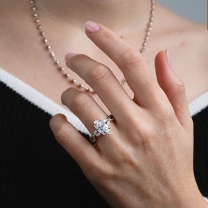 Anillo de Diamante Cultivado en Laboratorio con Certificación IGI, Corte Marquesa de 1-5 Quilates, Diseño Infinito, Oro Sólido de 18K, 14K, 10K, Plata 925, Anillo de Compromiso - Product Image 4