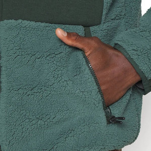 Men's Color Block Zip Up <b>Fleece</b> Jacket Stand Collar <b>Sherpa</b> Winter Coat - Product Image 5