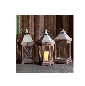 Farol de Madera para Decoración Elegante del Hogar, Decoración de Mesa de Boda, Arreglos Sazonales y Estilismo de Sala de Estar - Product Image 2