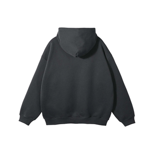 Sudadera con Capucha Unisex Extra Grande con Cierre, Forro Polar Negro Sólido, 100% Algodón Transpirable, Sudadera Informal con Capucha para Invierno - Product Image 2