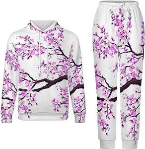 Chándales Deportivos Casuales con Capucha y Estampado por Sublimación Personalizables para Hombre, Unisex, Corte Ajustado, 100% Algodón, Talla Grande - Product Image 1