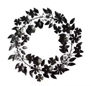 Hot Selling Trending Metal Wreath Gold Leaf Design Traditional Handcrafted Festival Decoration Clear Light <b>Christmas</b> Ornaments - Product Image 6
