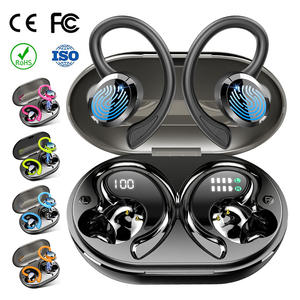 Écouteurs intra-auriculaires sportifs personnalisés Q38 TWS avec crochet d'oreille en silicone, étanches IPX7, affichage LED, Bluetooth <span class=keywords><strong>sans</strong></span> <span class=keywords><strong>fil</strong></span>, certifiés CE FCC - Product Image 1