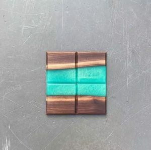 American Style Acacia Wood And Resin <b>Coaster</b> Mats Home Tea Coffee Drink Cup <b>Coaster</b> <b>Sets</b> Kitchen Use Top Sale - Product Image 1