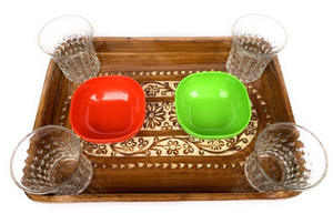 Bandejas de Madera Natural para Servir Frutos Secos, Desayunos y Aperitivos, Plato Decorativo de Madera para Cocina, Comedor y Decoración del Hogar - Product Image 5