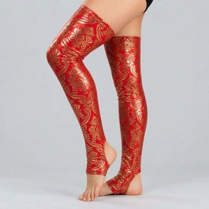 Medias de pole dance hasta el muslo para mujer, combinan tela suave y elástica, contacto seguro, soporte cómodo y flexibilidad. - Product Image 2