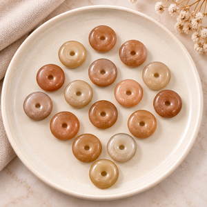 Pendentif Donut Lisse en Pierre de Lune Chocolat Facettée 15mm pour la Fabrication de Bijoux, Guérison par les Cristaux, Énergie Reiki, Breloque de Collier - Product Image 4