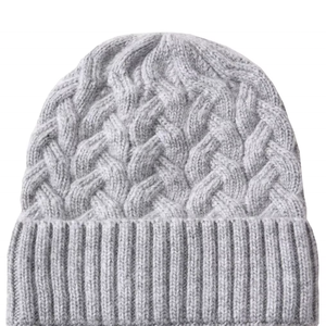 Gorros de Lana con Doble Capa y Forro de Satén para Otoño e Invierno, Nuevo Gorro de Punto Trenzado con Mezcla de Cachemira - Product Image 3