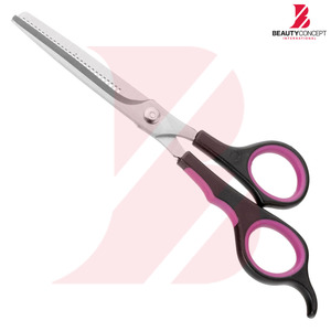 กรรไกรซอยผมคุณภาพสูงแบบขายส่ง ด้ามจับพลาสติกสีดำตามหลักสรีรศาสตร์ สำหรับช่างทำผมมืออาชีพในร้านเสริมสวย - Product Image 2