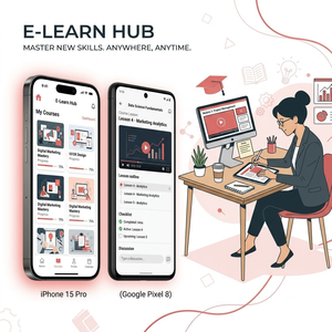 Plataforma de Software para Cursos en Línea E-Learning Hub, Aplicación Móvil de Aprendizaje, Plataforma de Cursos en Línea - Product Image 1
