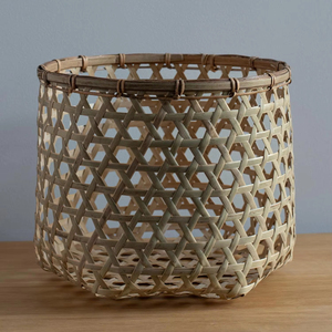 Handwoven Hexagonal Bamboo Basket <b>Tall</b> Natural Woven <b>Storage</b> Basket Rustic Home Decor Organizer Supplier Manufacturer - Product Image 1