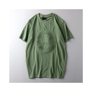 T-shirt personnalisé avec impression en relief et logo 3D, 100% coton, écologique et respirant, pour le streetwear ou la promotion de marque - Product Image 1