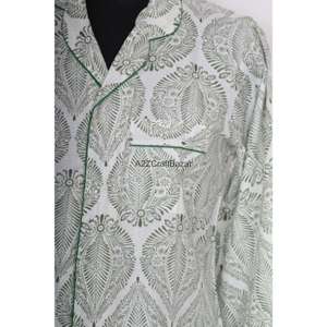 Camisa Larga Midi de Algodón Indio de Lujo con Estampado Digital, Transpirable, con Cuello en V Profundo, para Novia, con Botones, Ajustada al Cuerpo - Product Image 3