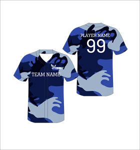 Camiseta de Béisbol Azul Personalizada con Botones, Ropa Deportiva Transpirable para Equipos - Product Image 1