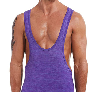 Singlet de Lucha Libre para Hombre, Color Morado, de Una Pieza, Ajustado, Compresivo, Elástico, Ropa Deportiva, Diseño Sin Costuras, Transpirable - Product Image 6