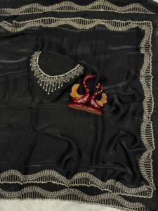 Sari de Seda Étnico de Lujo Estilo Bollywood Indio, el Más Vendido, de Última Moda, Exclusivo para Fiesta de Graduación, para Mujer, Envío Rápido - Product Image 4