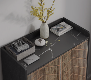 Banc à chaussures de style farmhouse avec compartiments spacieux et finitions bicolores confortables, idéal pour l'entrée, pour s'asseoir et ranger - Product Image 4