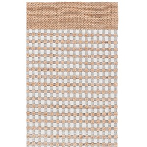 Nouveau tapis rectangulaire en jute tissé à la main avec bordure blanche, tapis naturel pour salon, chambre ou bureau - Product Image 5