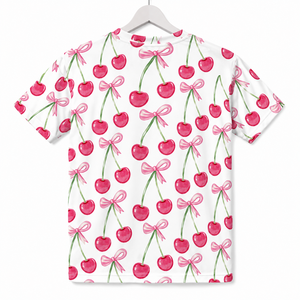 T-shirt à manches courtes pour homme Cosh International, motif cerise, col rond, coupe classique, jersey décontracté en coton, design imprimé - Product Image 3