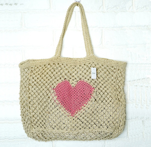 Bolso Tote de Yute Tejido a Crochet Aperol Time, Bolso de Hombro Bohemio de Verano para Mujer, Abierto, Ecológico, con Patrón de Letras Bordadas - Product Image 4