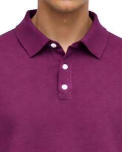 เสื้อโปโลแขนยาวสีแดงไวน์สำหรับผู้ชาย ผ้าคอตตอนผสม สวมใส่สบาย คอปกแบบเสื้อพูลโอเวอร์ เหมาะสำหรับฤดูใบไม้ร่วงและฤดูหนาว รับผลิตตามแบบ OEM ขายส่ง - Product Image 5