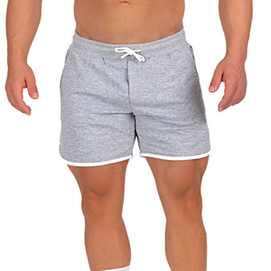 Men's <b>Black</b> Sports Shorts Drawstring Closure Breathable Lightweight Cotton with Contrast Trim for Gym Training - Product Image 3
