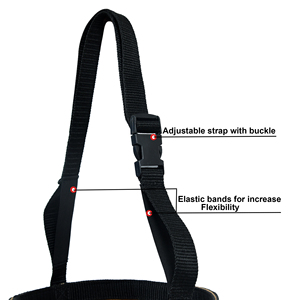 Maroon <b>Canvas</b> Horse Feed Bag Adjustable Strap Rectangular Leather Patch Durable Feeding Bag Bulk Wholesale OEM Supplier - Product Image 2