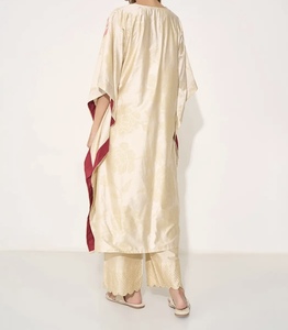 Luxury <b>Kaftan</b> Abaya Handmade Moroccan Arabian Dress Neck Long Sleeve Breathable Polyester Floor Length Regular Fit Evening Party - Product Image 5