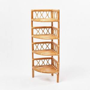 Nordic Style Natural Rattan Shelving Multi Tier Corner Display Shelf For Children Toys <b>Books</b> Interior Home Decor Cross Accent - Product Image 1