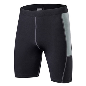 Wholesale Athletic Skinny Elastic Spandex Polyester Sports Leggings <b>Compression</b> <b>Shorts</b> Workout Running <b>Shorts</b> <b>Men</b> - Product Image 3