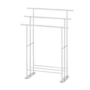 Freestanding Steel Towel <b>Rack</b> 3 Bars Mirror Polished Minimalist Bathroom Movable Towel Holder - Product Image 3