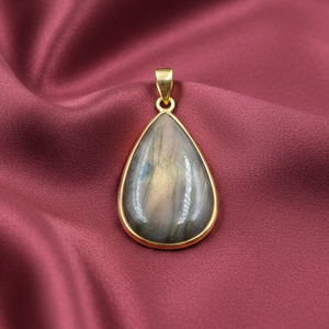 Collar con Colgante de Labradorita Natural en Forma de Lágrima, Plata de Ley 925, Chapado en Oro Rosa y Oro Amarillo, Joyería Artesanal con Piedras Preciosas para Mujer - Product Image 6