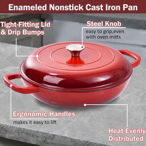 Cocotte hollandaise en acier épais de qualité supérieure, ensemble de casseroles émaillées résistantes à la rouille, casseroles en acier durables pour la cuisson - Product Image 5