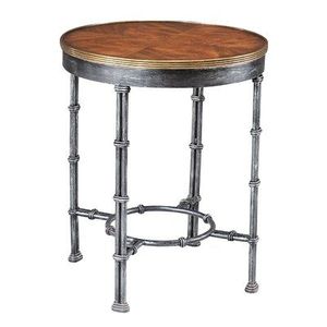 Table d'appoint authentique en bois avec dessus en bois naturel et structure en fer robuste - Product Image 2