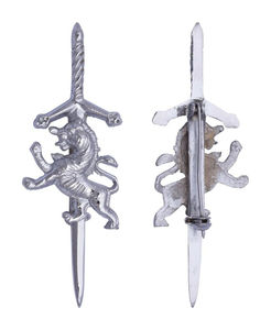 Broches para Kilt de Acero Inoxidable de Alta Calidad Hechos a Medida - Diseño Tradicional Escocés de las Tierras Altas con Arpa Irlandesa - Product Image 3