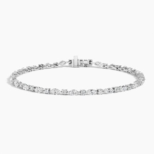 Pulsera de Diamantes Cultivados en Laboratorio, Corte Redondo y Marquesa, en Oro Blanco de 18K - Product Image 1