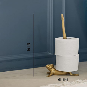 Cast Iron <b>Paper</b> Towel Holder Metal Toilet or <b>Kitchen</b> <b>Paper</b> Holder for Floor or Countertop Casted Iron Frog Design Roll Holders - Product Image 2