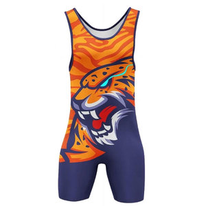 Trajes de Lucha Libre y Levantamiento de Pesas Unisex Personalizados de Alta Calidad y Bajo Precio, Transpirables, con Cuello en V, Doble Tirante, Ajustados, para Artes Marciales - Product Image 1