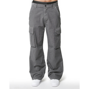 Pantalon cargo multi-poches personnalisé, durable, respirant, coupe large, streetwear, pantalon utilitaire ample pour homme, en toile de coton vintage - Product Image 5