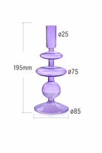 Ensemble de porte-bougies coniques en verre borosilicate côtelé de style nordique, fait main, décoration de Noël pour la maison, verre résistant à la chaleur de haute qualité - Product Image 2