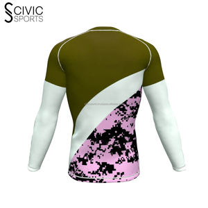 MMA BJJ Rash Guard para hombres Ropa de artes marciales completamente sublimada personalizada para entrenamiento y competición Camiseta de lucha libre - Product Image 6