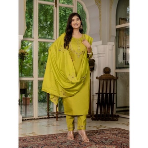 Ensemble élégant pour femmes, Kurti, pantalon et dupatta droits - Product Image 4