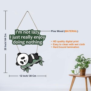 ป้ายไม้ MDF ขนาดใหญ่สไตล์โมเดิร์น ลายแพนด้าขี้เกียจ สำหรับตกแต่งห้องนั่งเล่นและสำนักงาน - Product Image 6