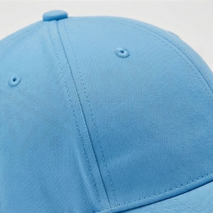 <b>Light</b> Blue 6-Panel Baseball Cap Unisex Cotton Fitted Casual <b>Hat</b> Solid Color Adult Size 58-60CM - Product Image 5