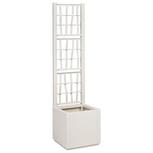 Boîte à fleurs en plastique blanc 14,17 x 14,17 x 55,12 pouces pour pots et jardinières - Product Image 1